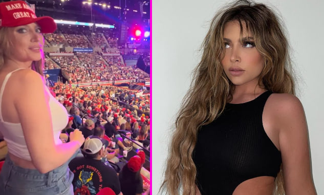 Ava Louise onlyfans model flashes for Trump at rally after shutting