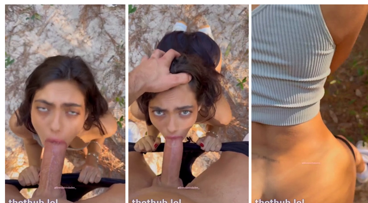 Brenda Trindade banging in the woods