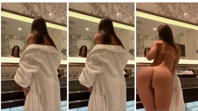 Ellieleen1 Nude Bathroom Robe Strip OnlyFans Video Leaked