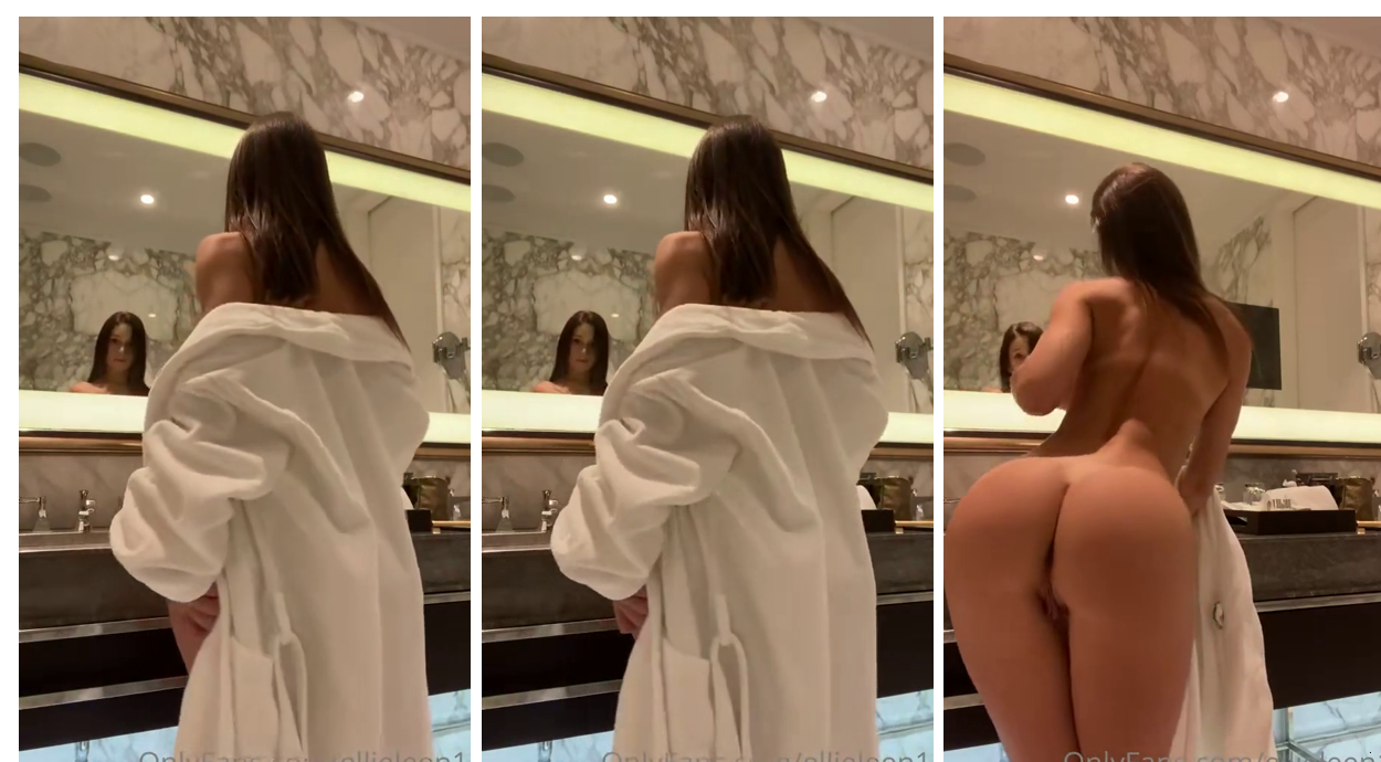 Ellieleen1 Nude Bathroom Robe Strip OnlyFans Video Leaked