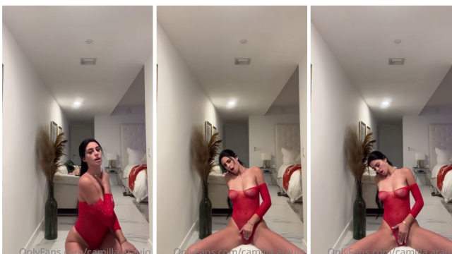 Camilla Araujo Red Mesh Bodysuit Onlyfans PPV Video